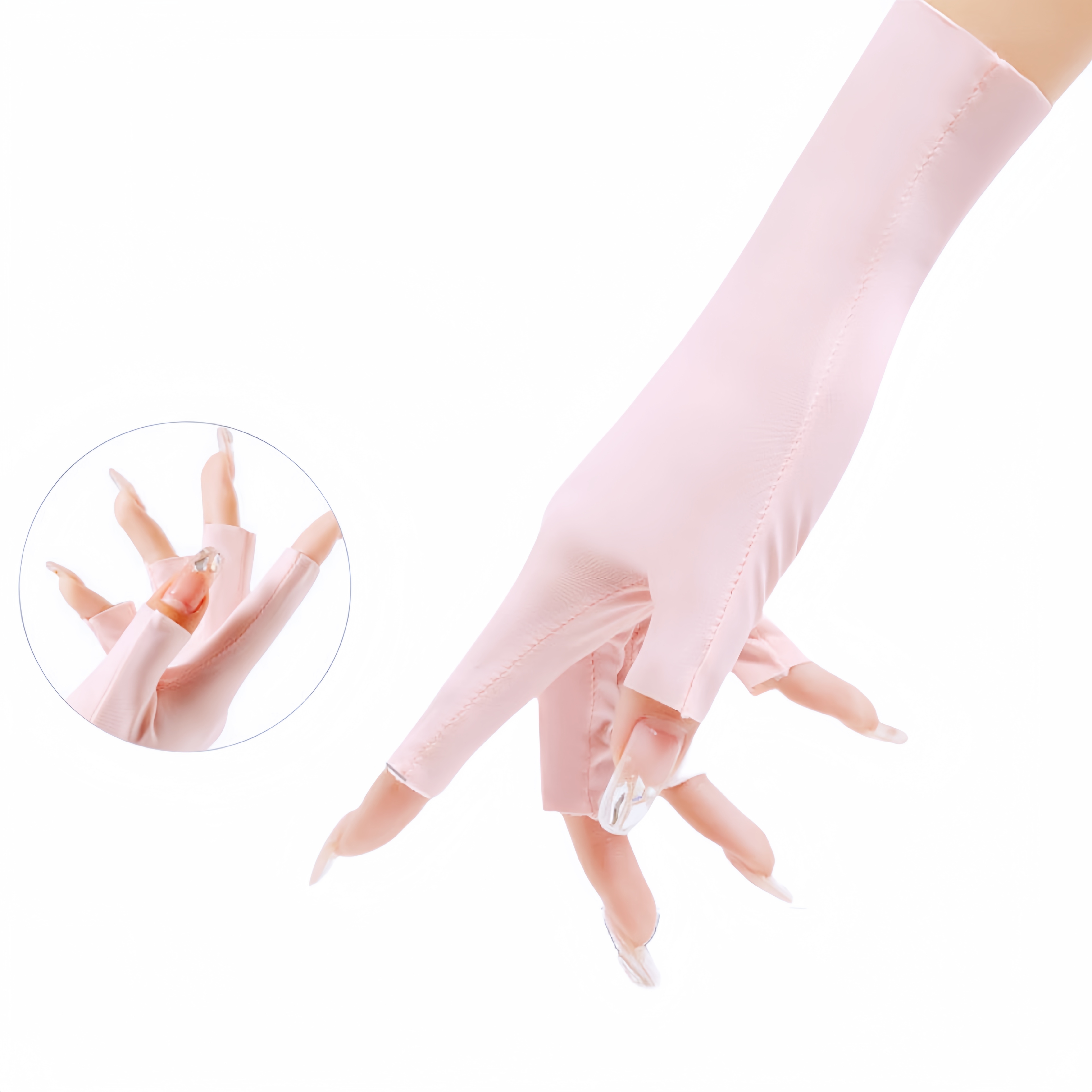 UV resistant nail art joint anti cocooning original yarn thin breathable summer half finger gloves