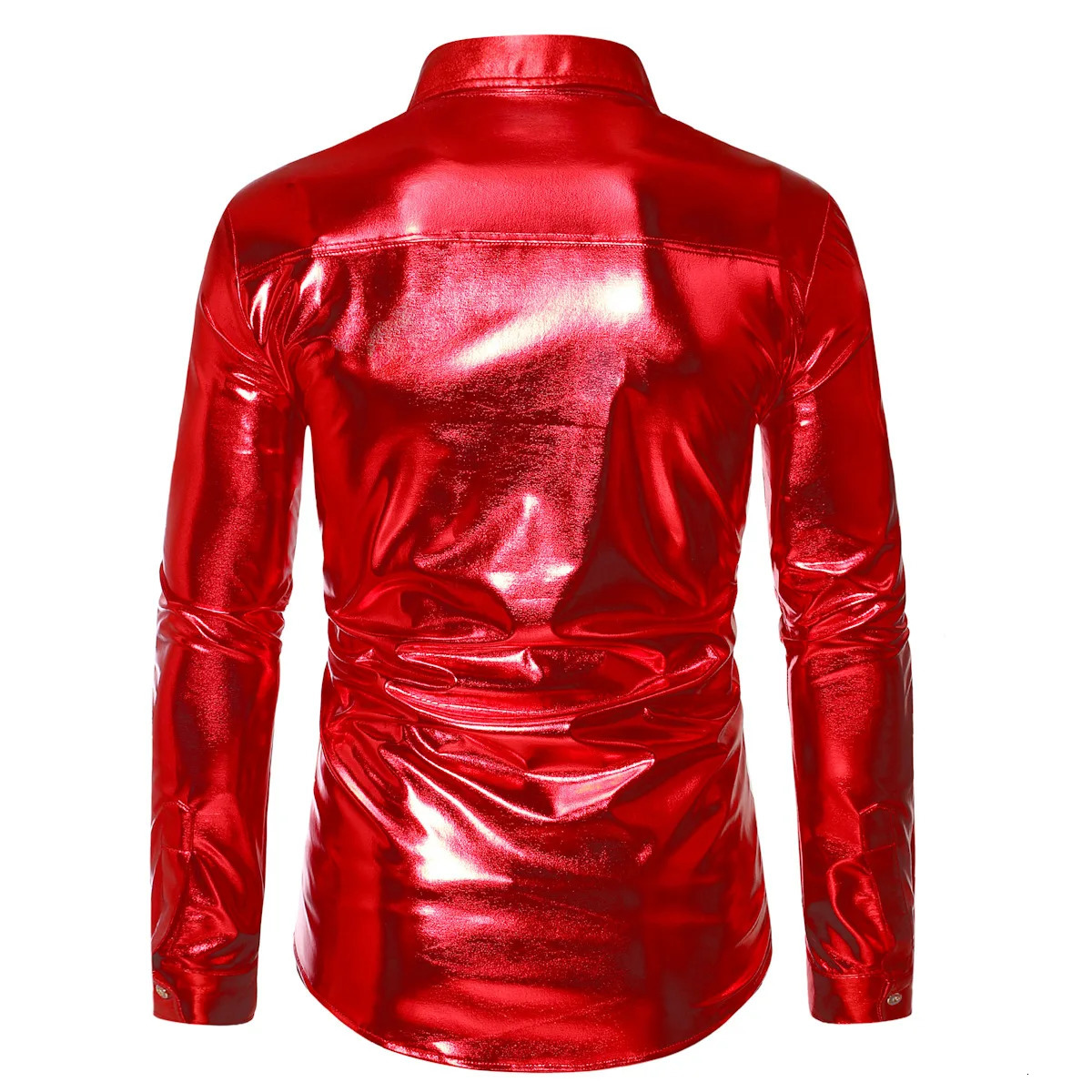 Mens Disco Metallic Shirts For Party Nightclub Sequins Shiny Long Sleeve Shirts Male Stylish Stage Banquet Chemise Hombre 240615