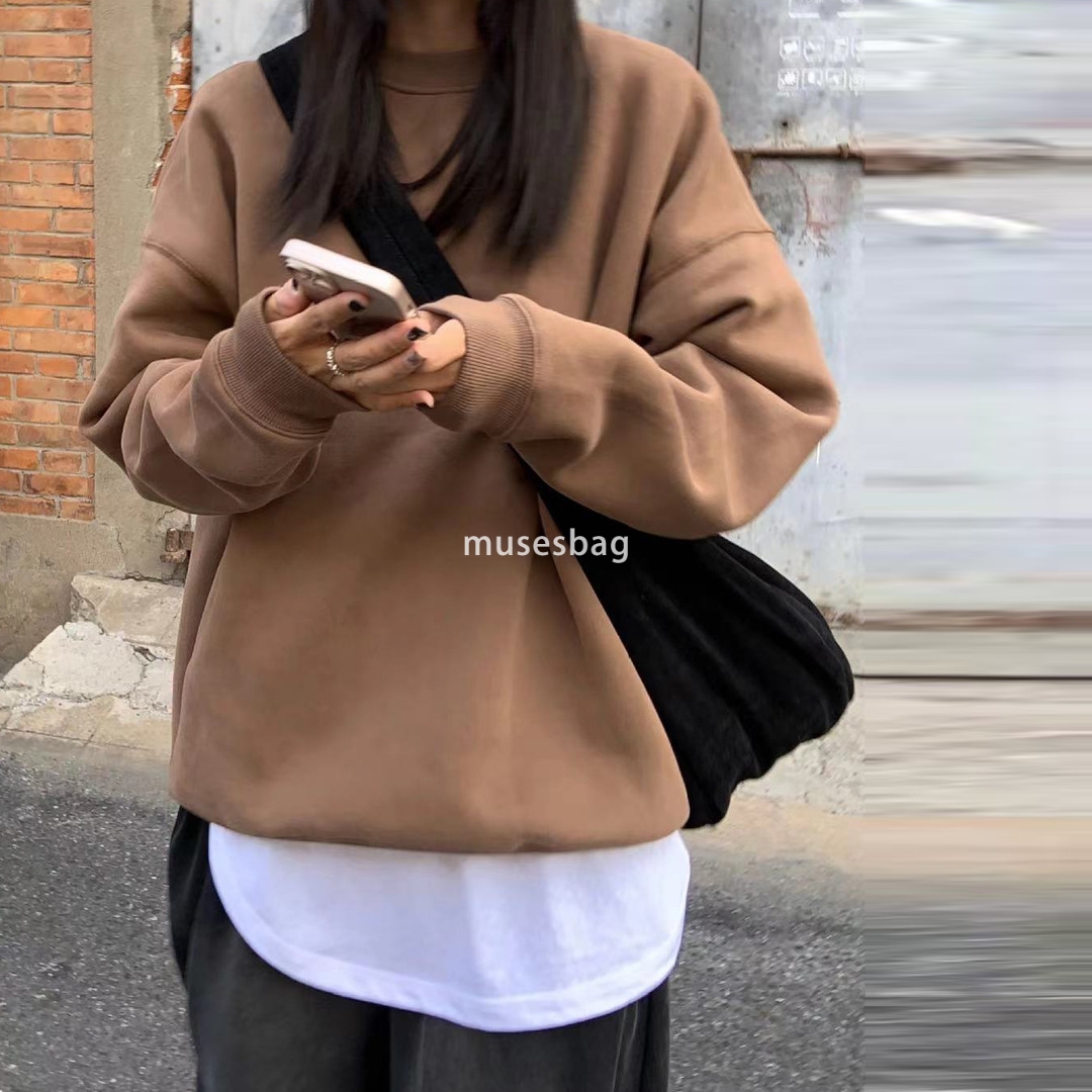 New trendy design Korean version women bag single shoulder crossbody dumpling bag canvas women bag niche design large capacity college student bag