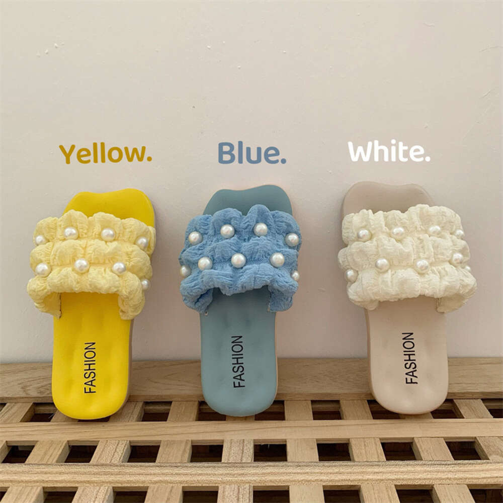 Wholesale Fashion New Pearl Cute Candy Color Outdoor Children Summer Beach Shoes Indoor House Girl Slippers