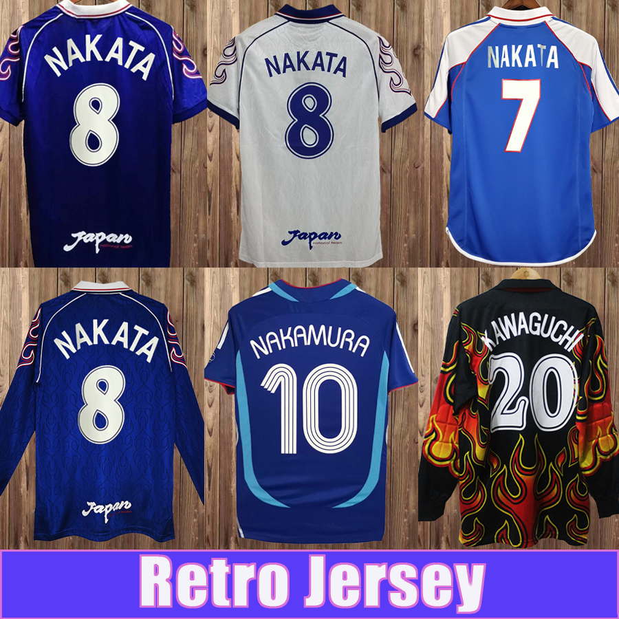 1998 2006 Japan NAKATA Retro Mens Soccer Jerseys National Team NAKAMURA OGURO KAWAGUCHI Home Away Long Sleeves Vintage Football Shirts Uniforms