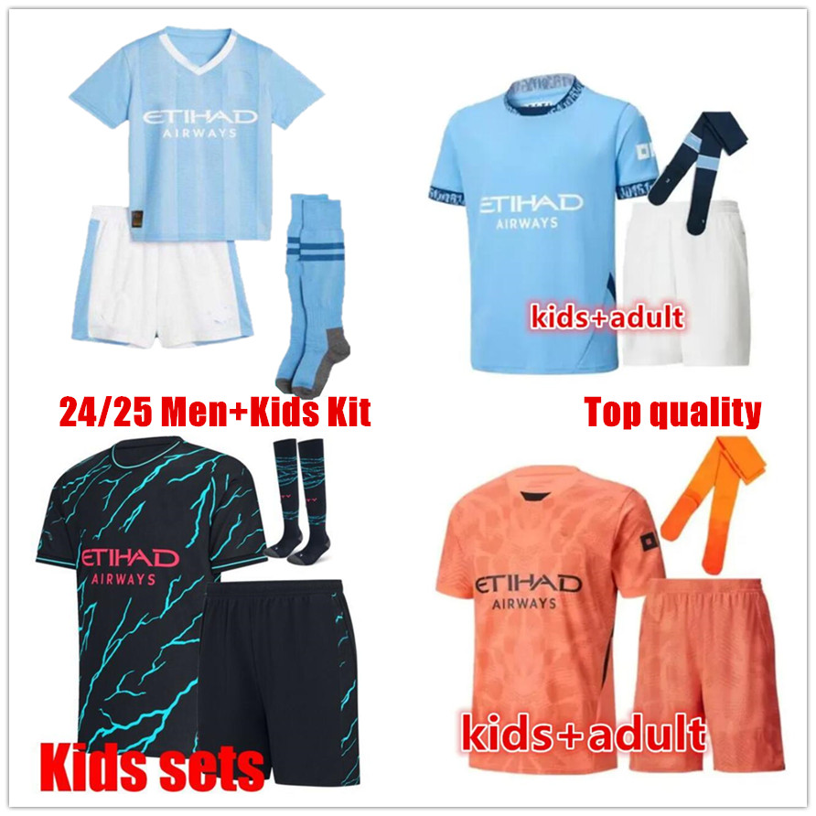 MANS CITIES soccer jersey 24 25 HAALAND soccer shirt fans version DE BRUYNE GREALISH football tops shirt 2024 2025 MANS cities football shirts men sets uniform