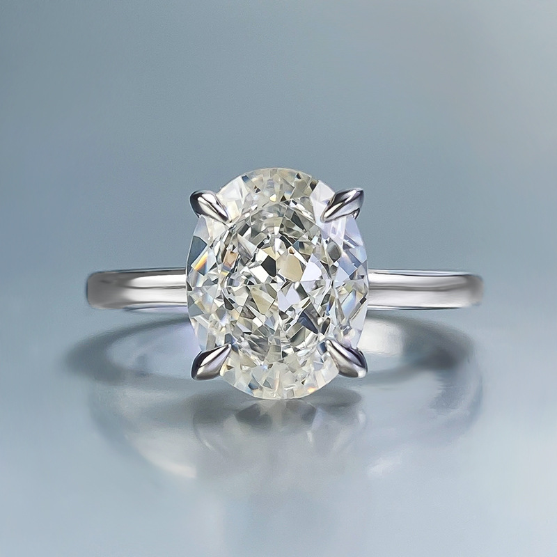 Free shipping S sterling sier egg designer band for women elegant charm iced big stone shining crystal bling cz zircon love ring wedding jewelry Free 