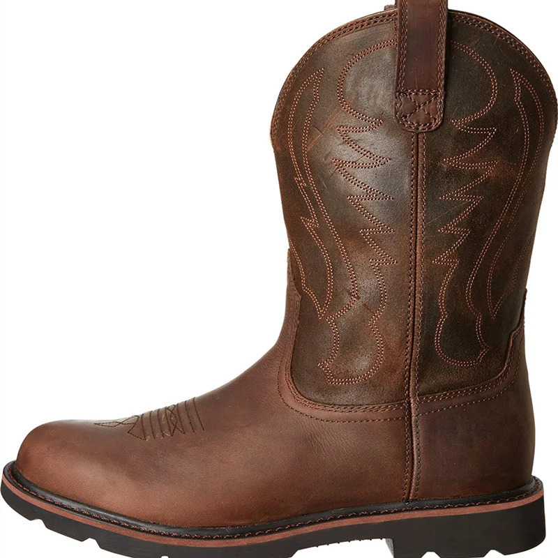 Autumn Winter European Retro Square Toe Hightop Knight Boots Snow Mens Cowboy Combat Women 240617 ca79