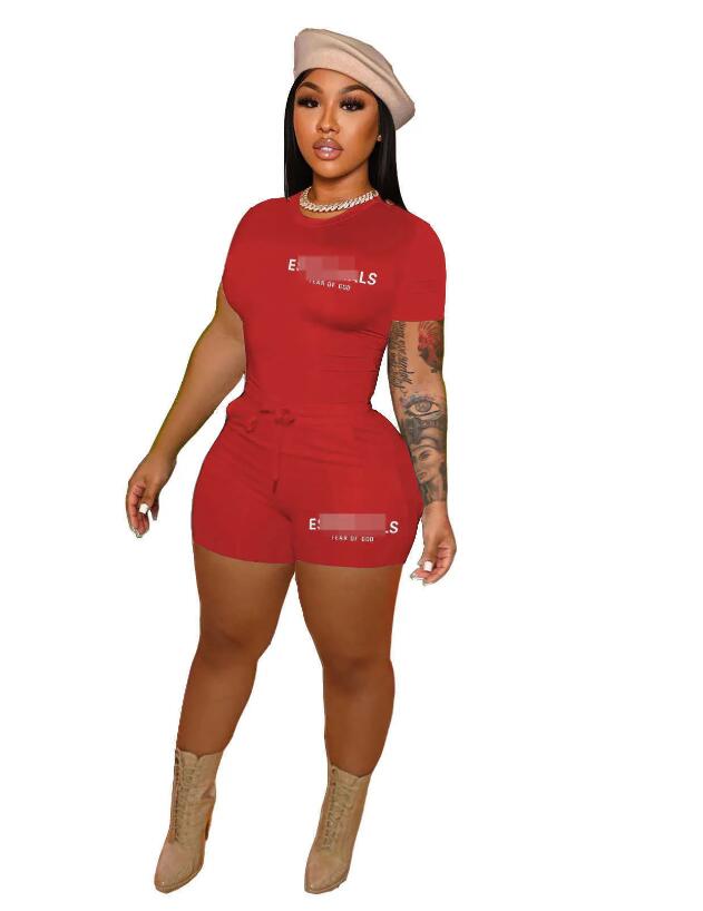 Womens Designer Clothing Tracksuits Summer Sports Outfits 2 Piece Pants Set Letter Printed Short Sleeve T Shirt And Shorts Suit