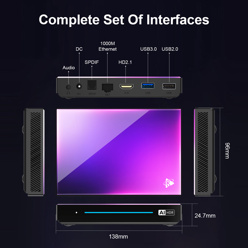 H96 MAX M9 AI Android 14 TV BOX NPU 6TOPS Rockchip RK3576 8-Core 2.4G 5G Wifi6 BT5.4 1000M LAN 8K 4K 120fps 4GB 64GB 8GB 128GB