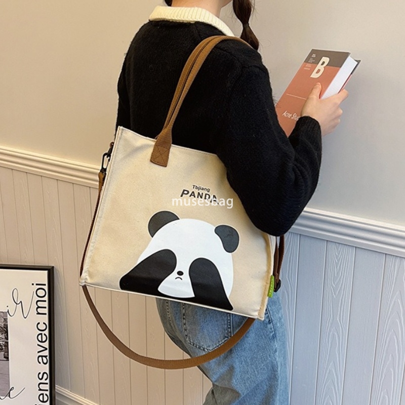 Designer Women's High Quality Retro Instagram Large Capacity Shopping Bag Student Cute One Shoulder Crossbody Outgoing Simple High Beauty Canvas 