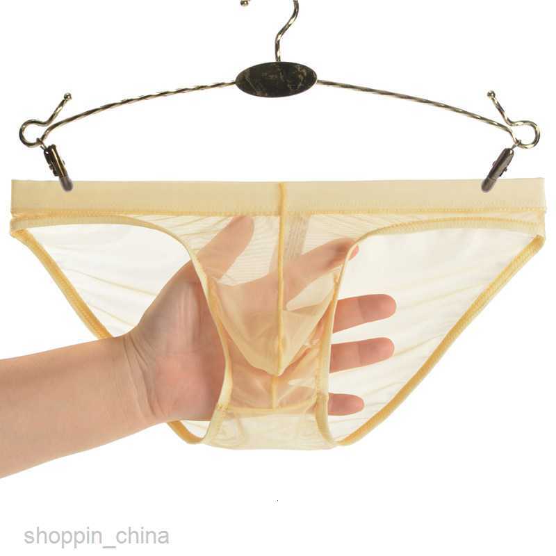 Mens Boxer sexy Underpants brief Mesh Underwear Ultra thin Transparent Triangle Pants Sexy Bag Thin Fit Breathable Men Youth Pants Head