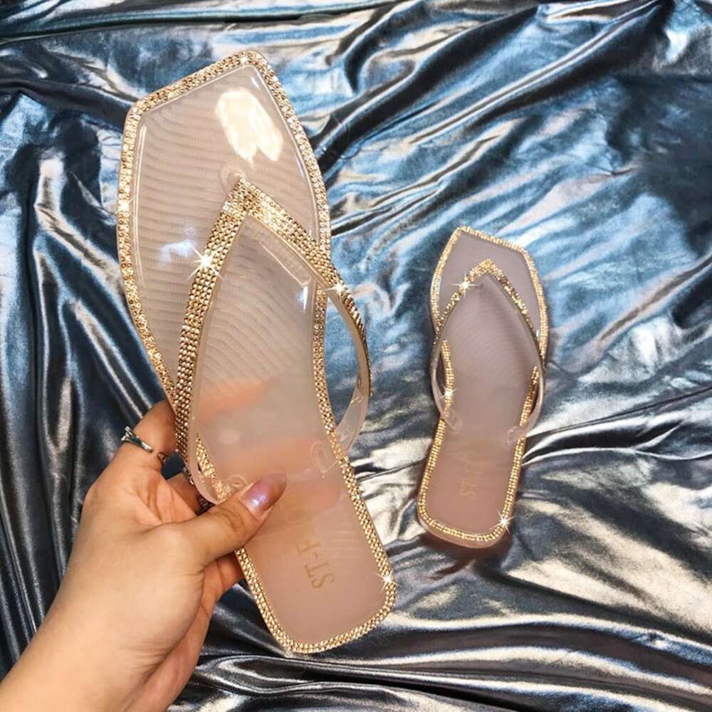 SUMMER WOMEN Colorful Diamonds CRYSTAL SHOES SLIPPERS LADY FASHION FILP-FLOP