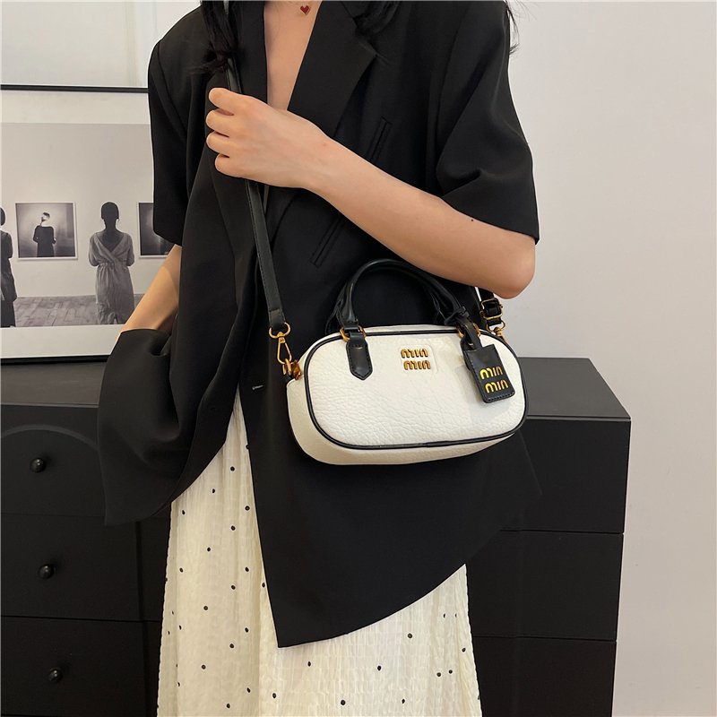 Women's Solid Color Small Square PU Leather Bowg Crossbody Bag 4 730df