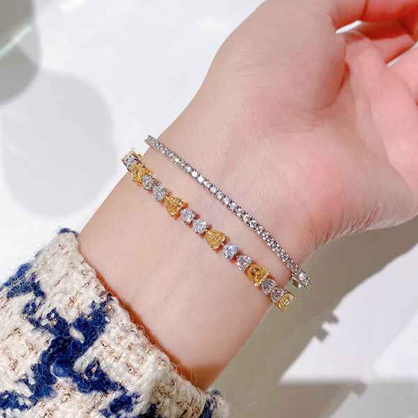 tennis bracelet with Czech crystal Gold Plated designer for woman T0P quality diamond classic style exquisite gift 003