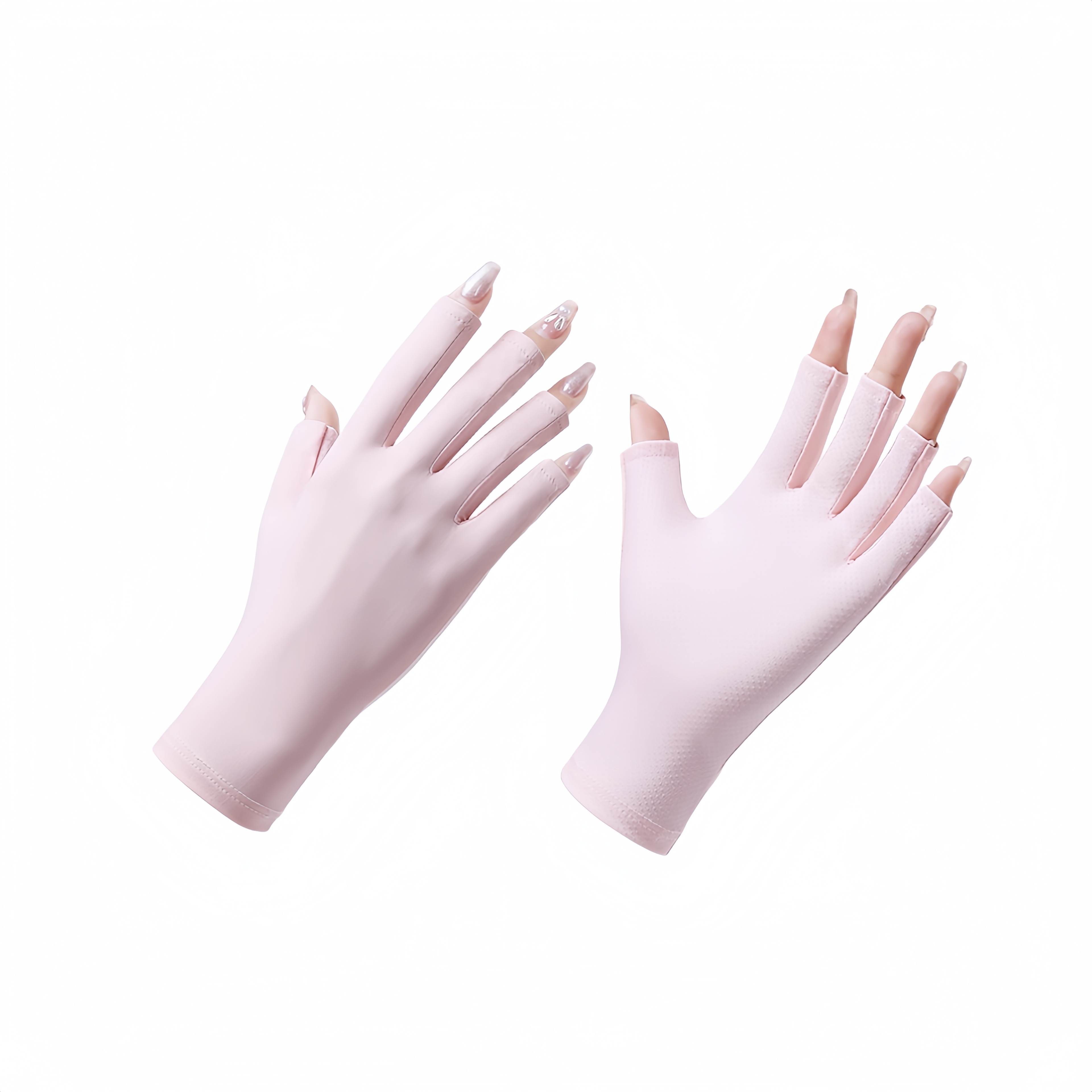 New Nail Gloves Summer Women's Skin friendly Breathable Sunscreen Half Finger Ice Silk Gloves