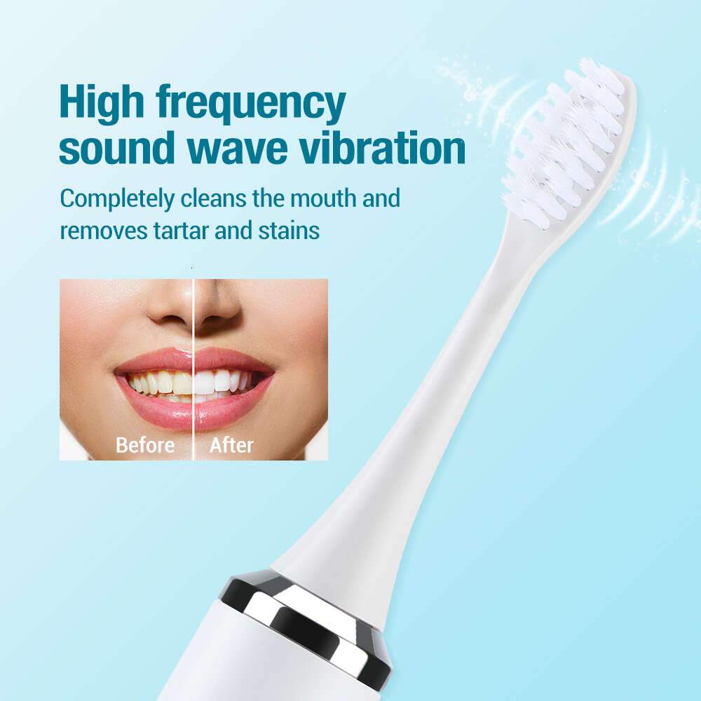 Portable Sonic Electric Adult Smart Tooth Brush Teeth Whitening USB Rechargeable Toothbrush with 3 Replacement Heads F618-15