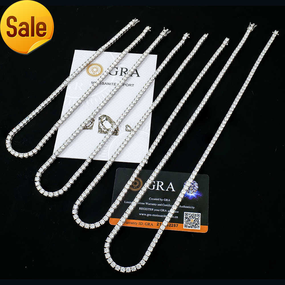 Factory Price bulk men sterg sier 4mm iced out vvs round lab grown dia mossanite moissanite tennis chain necklace