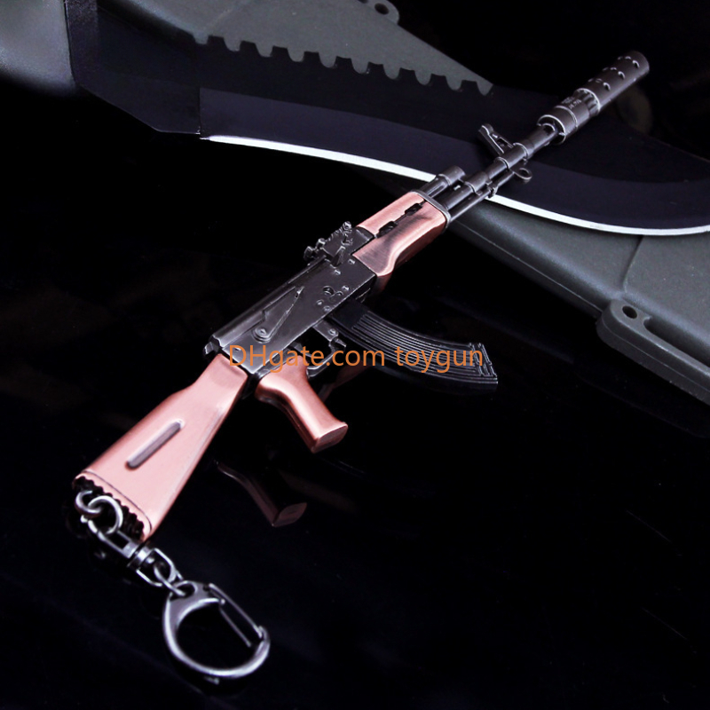 3D 1:3 AKM Mini Size Detachable Toy Gun Cannot Shoot Model Metal 21cm Small Alloy Keychain Look Real Collection Cs Pubg Jedi Prop Portable Durable Gif - view 7