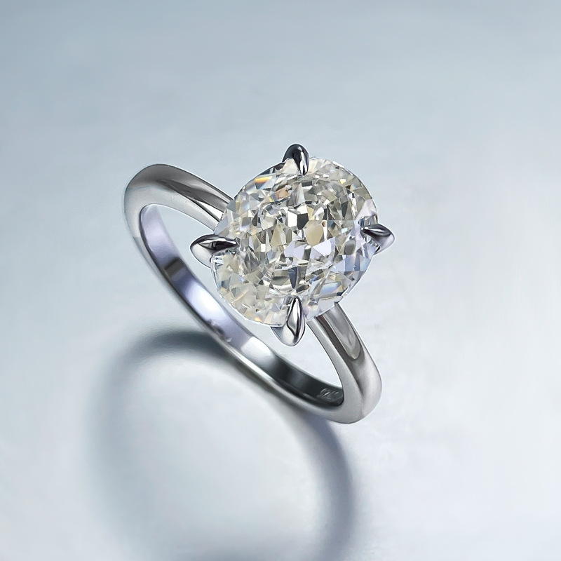 Free shipping S sterling sier egg designer band for women elegant charm iced big stone shining crystal bling cz zircon love ring wedding jewelry Free 