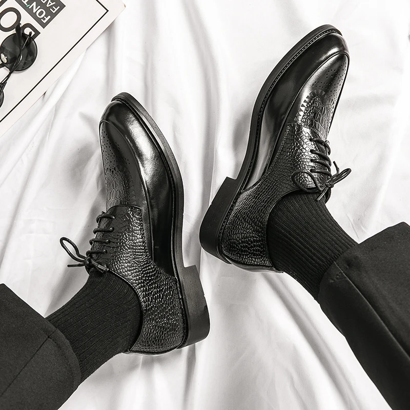 Men Casual Shoes Brock Oxford Retro Leather Men Formal Shoes Spring Mens Shoes For Men Office Social Derby Shoes 240617