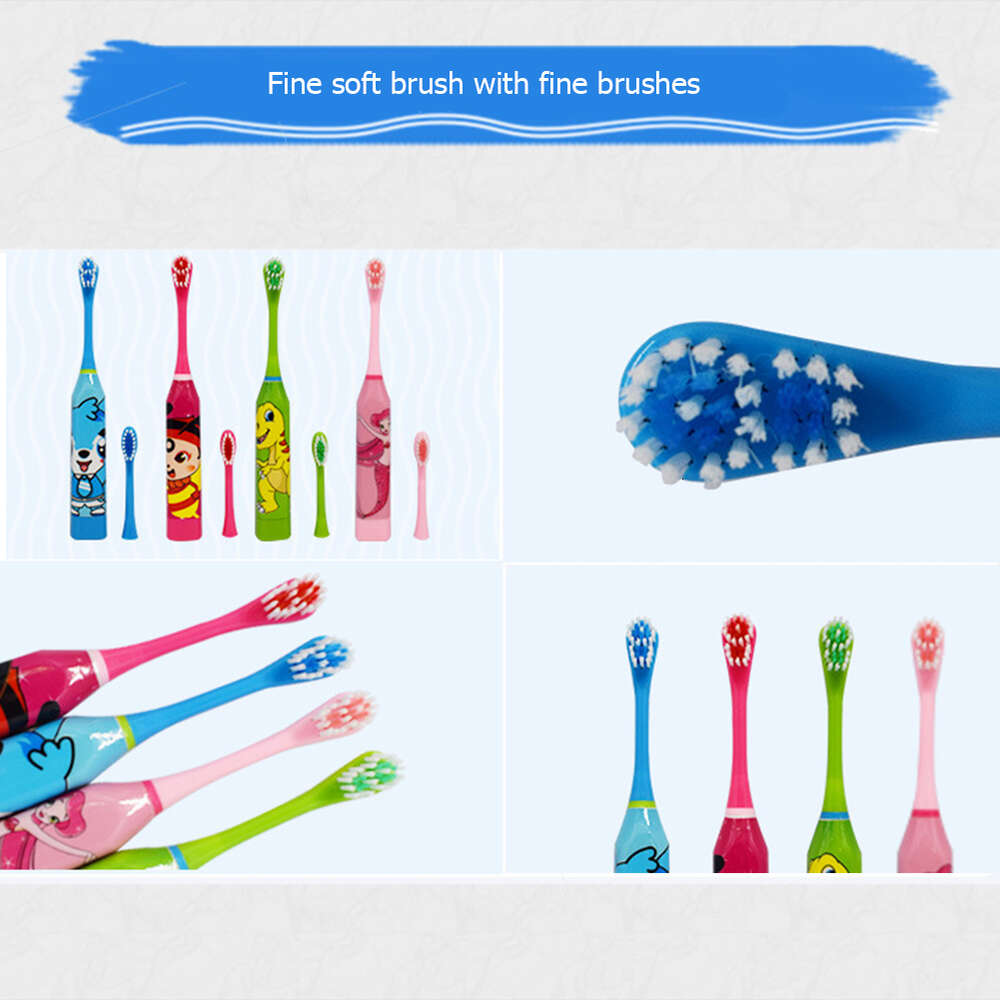 Children Electric with Replaceable Head Cartoon Patterns IPX7 Waterproof 23000 Times Automatic Mute Sonic Toothbrush F618-7