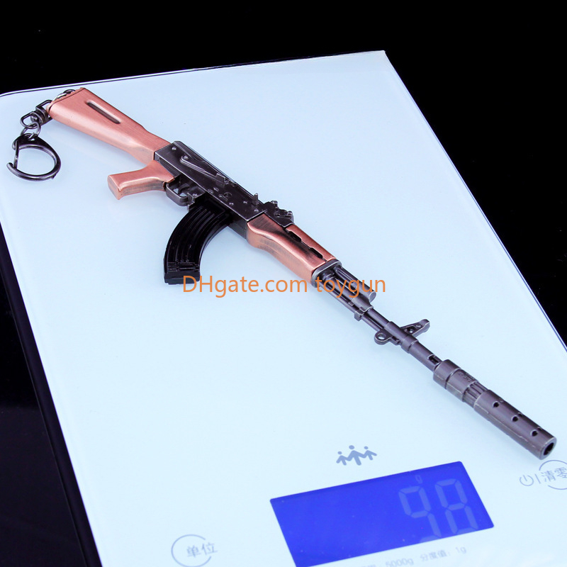 3D 1:3 AKM Mini Size Detachable Toy Gun Cannot Shoot Model Metal 21cm Small Alloy Keychain Look Real Collection Cs Pubg Jedi Prop Portable Durable Gif - view 8
