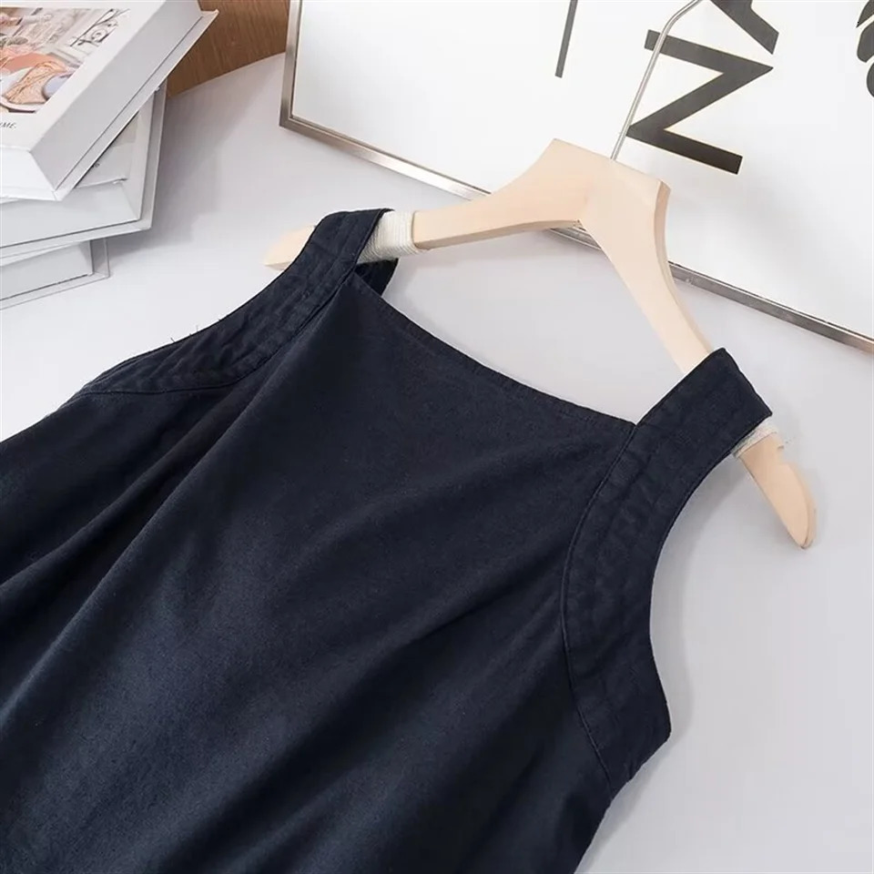 Cos Lris Summer Womens Clothing Casual Versatile Loose Back Bow Decorated Sleeveless Camisole Top 240617