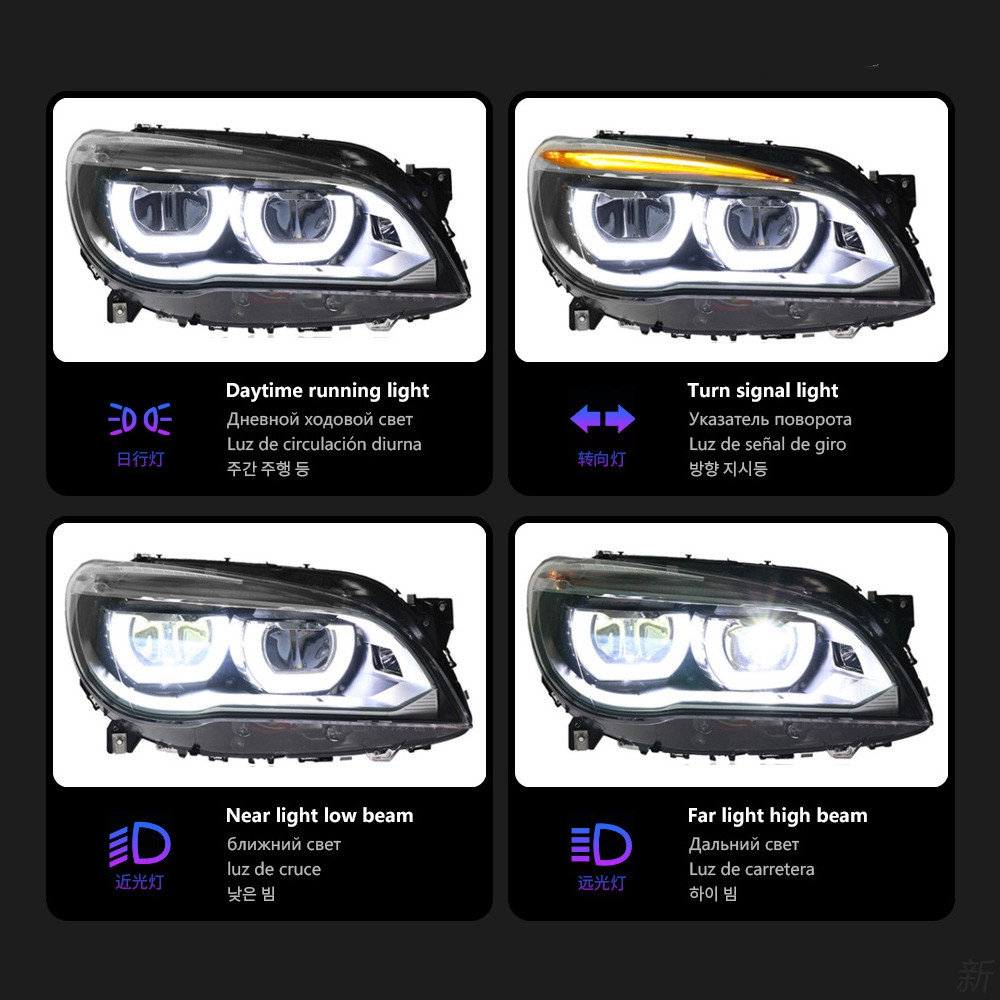 For BMW F02 2009-2014 740i 730i 735i F01 Front Lights LED DRL Dynamic Turn Signal Headlamps Lens Auto Assembly