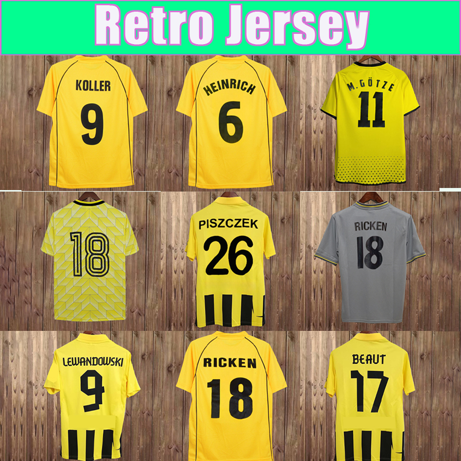 1994 2012 LEWANDOWSKI Mens RETRO Soccer Jerseys PISZCZEK REUS HUMMELS KAGAWA LUCAS METZELDER AMOROSO EWERTHON Home Away 3rd Vintage Football Shirts
