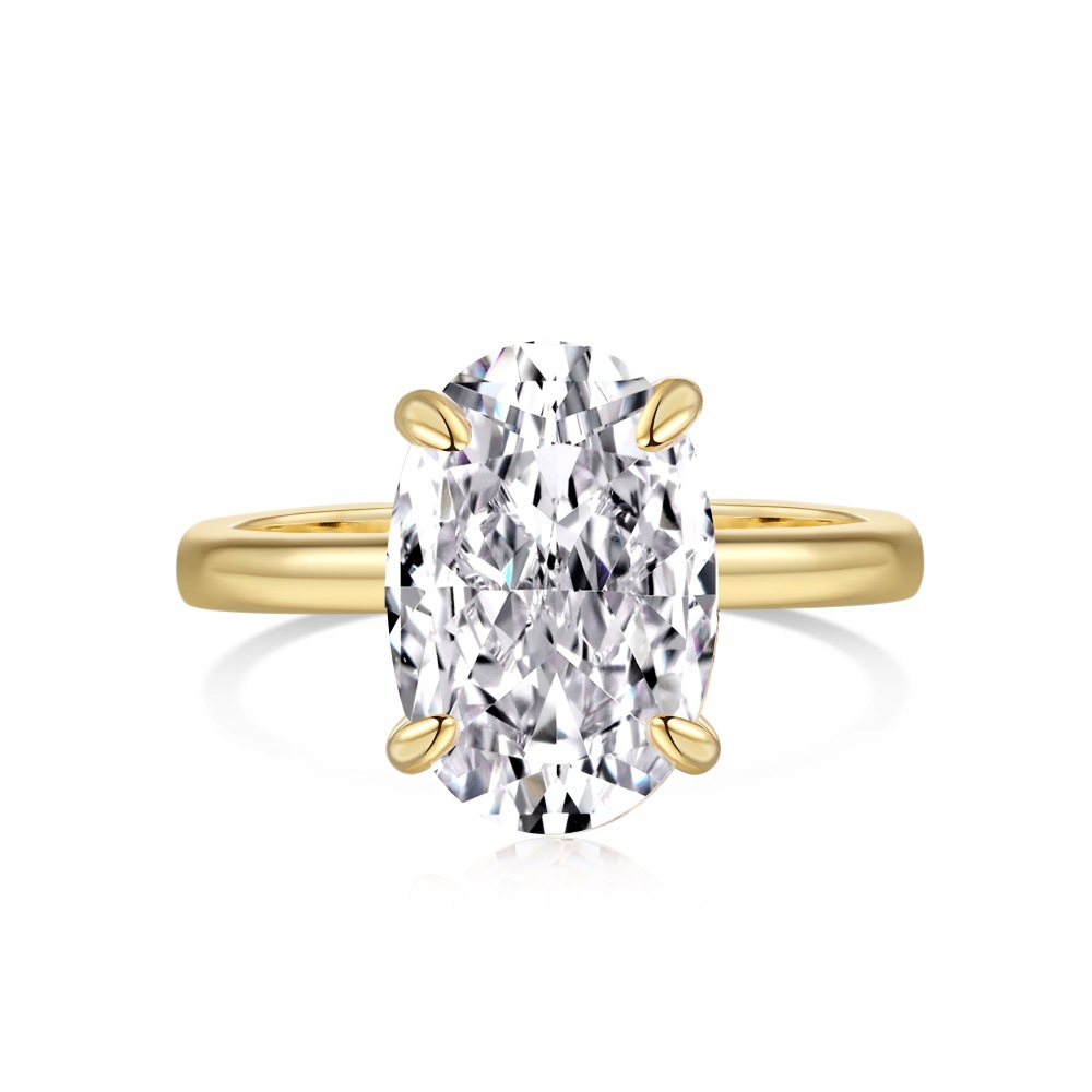 Free shipping S sterling sier egg designer band for women elegant charm iced big stone shining crystal bling cz zircon love ring wedding jewelry Free 