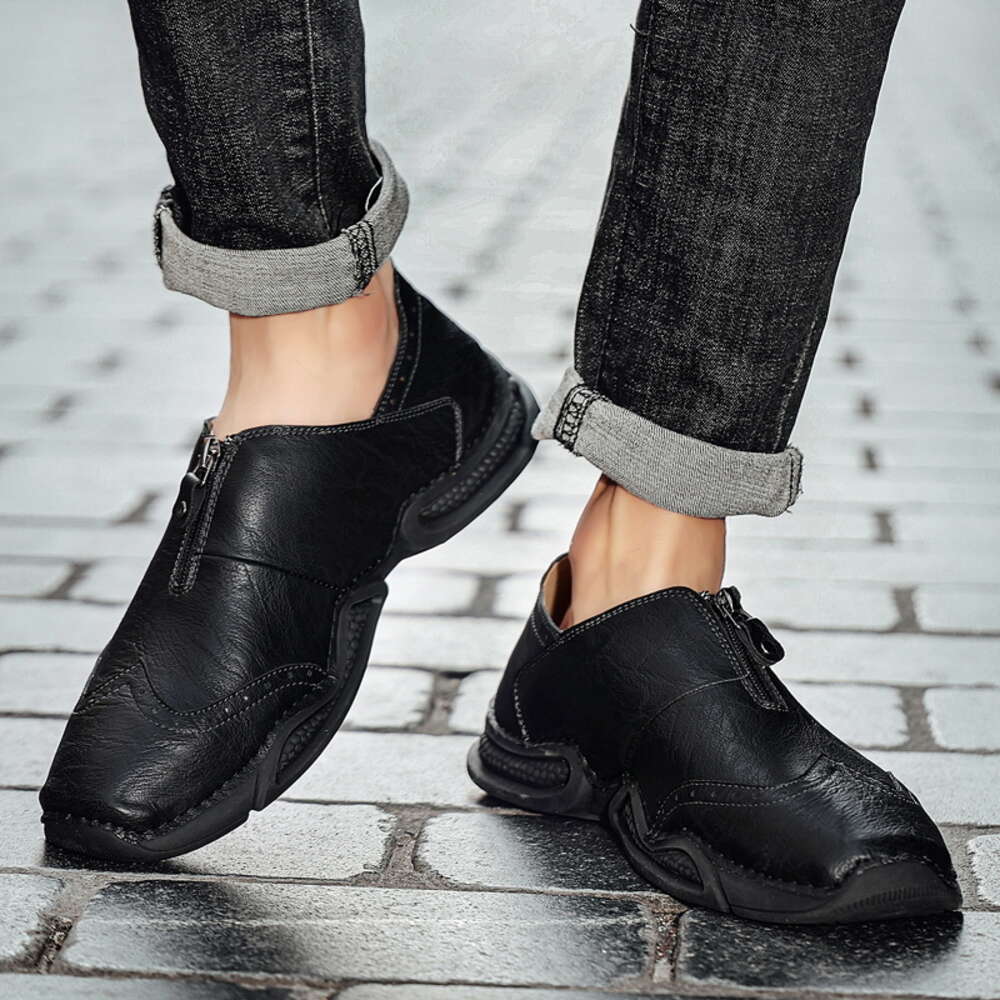 Genuine Men S Leather Moccasin Casual Outdoor Sports Fiess Sneakers Fashion Breathable Soft Soled Brogue Shoes Ddmysaturn