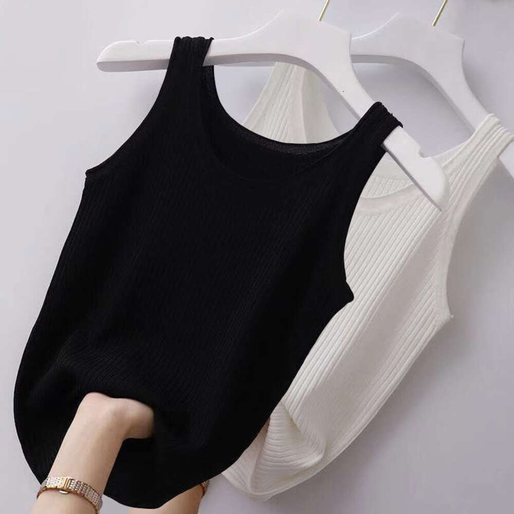 Ice thread vest in large size, slim fit external wear, and a camisole bottom for women with thin sleeveless sleeves