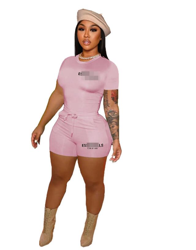 Womens Designer Clothing Tracksuits Summer Sports Outfits 2 Piece Pants Set Letter Printed Short Sleeve T Shirt And Shorts Suit