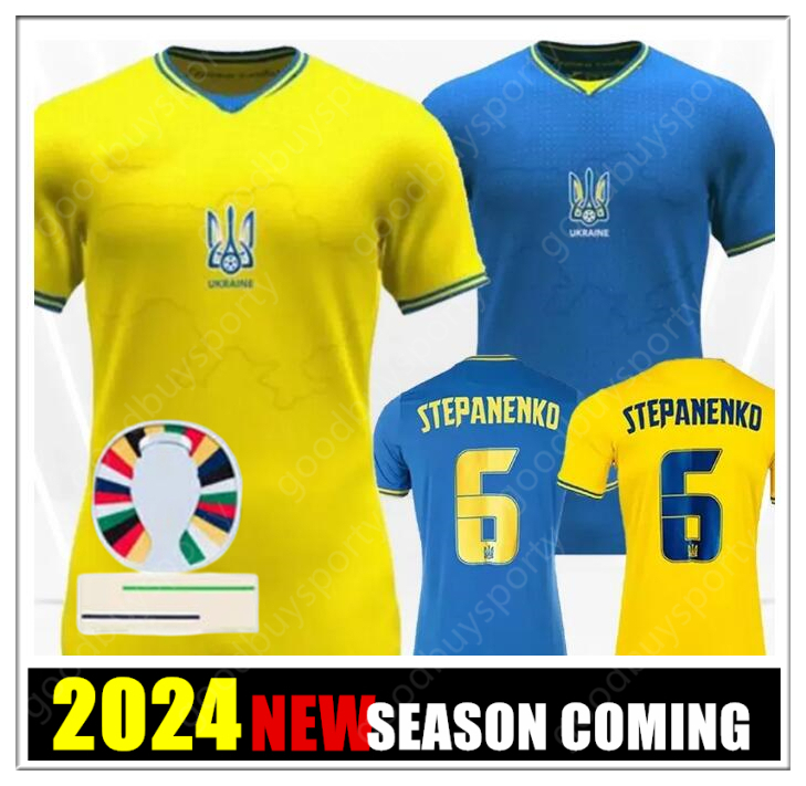 2024 Euro Ukraine ZINCHENKO Soccer Jerseys Home AwayYARMOLENKO MALINOVSKYI MUDRYK DOVBYK TSYGANKOV MYKOLENKO ZABARNYI Football Shirt Kit Men Ruslan Viktor