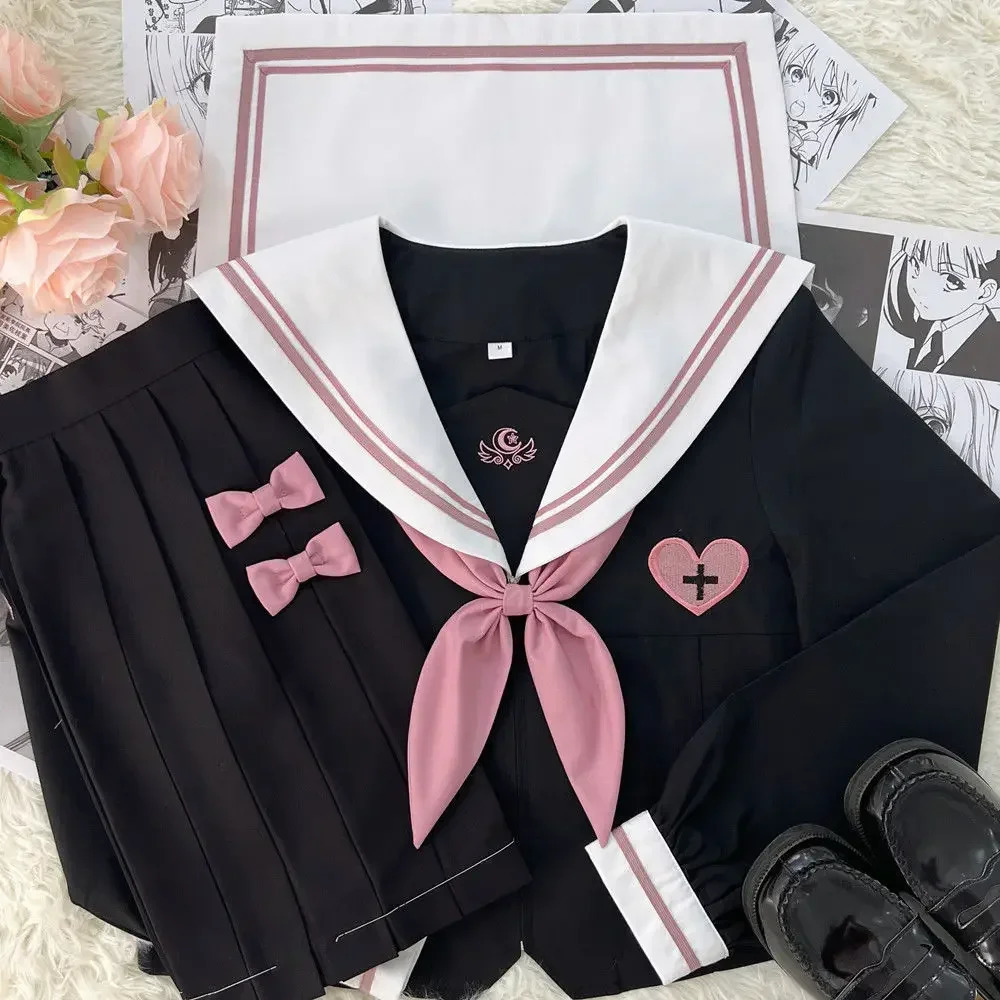 JK Korean uniform suit Japanese student pleated skirt college style school outfits women Sailor outfit cosplay japanese 240617