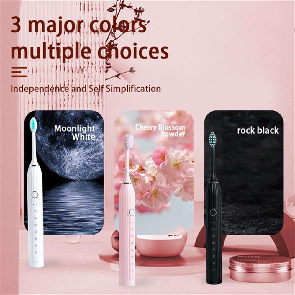 Sonic Electric Adult Smart Timing Tooth Brush Teeth Whitening Fast USB Rechargeable Toothbrush with Replacement Head F618-20