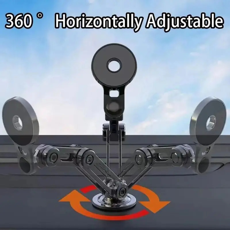 Metal Telescc Car Foldable Holder Magnetic Mobile Phone Mount Hands Free Cellphone Support Strong Suction Navigation Stand 240618