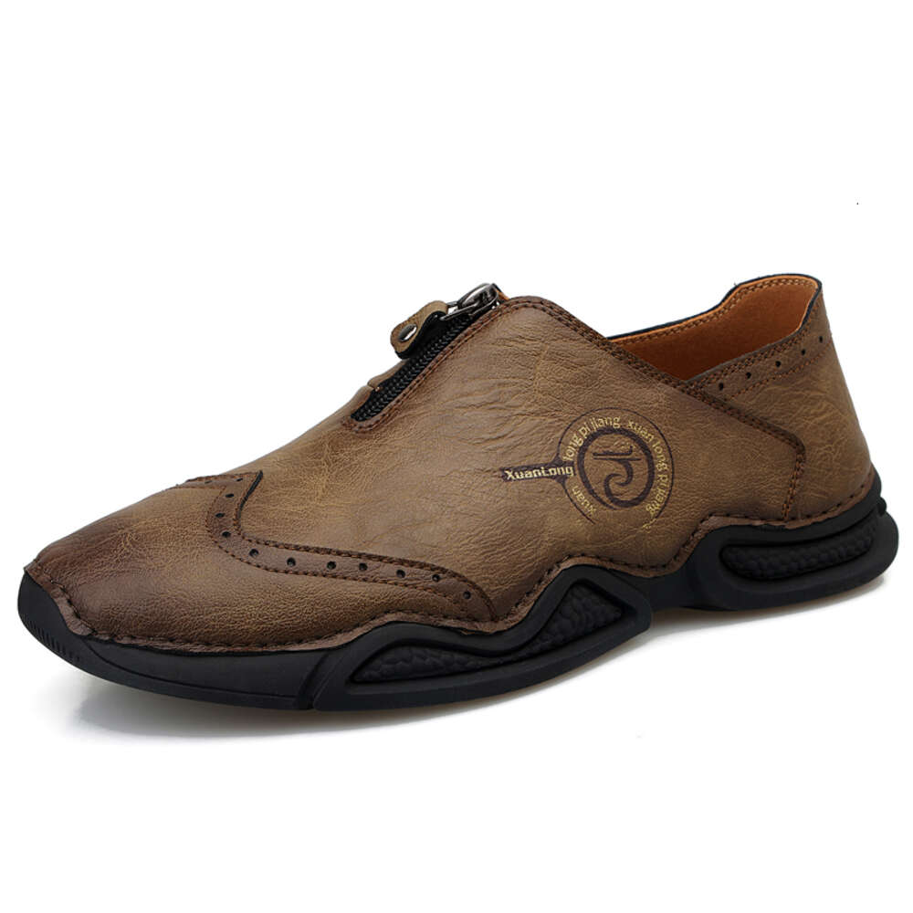 Genuine Men S Leather Moccasin Casual Outdoor Sports Fiess Sneakers Fashion Breathable Soft Soled Brogue Shoes Ddmysaturn