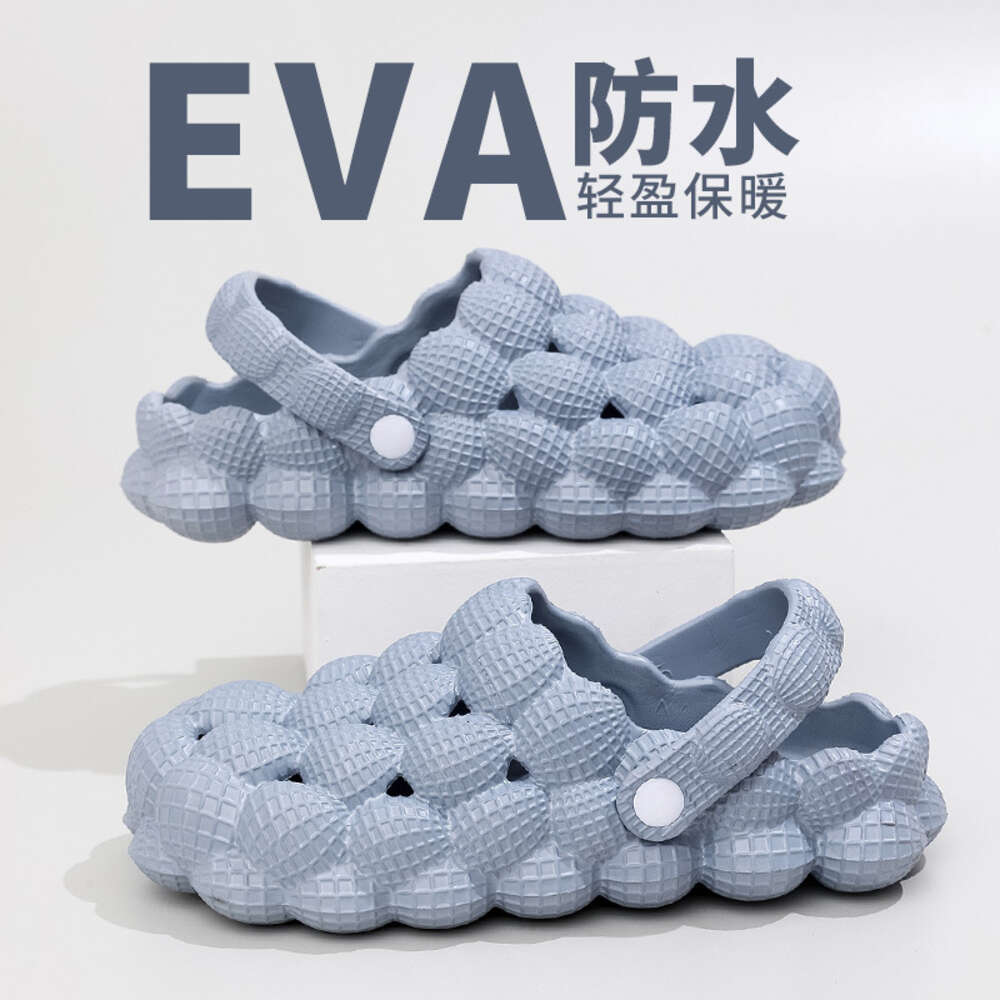 Winter 2023 New Bubble Shoes Male Lovers Baotou Waterproof Plus Veet Thermal Cotton Slippers Wholesale Women