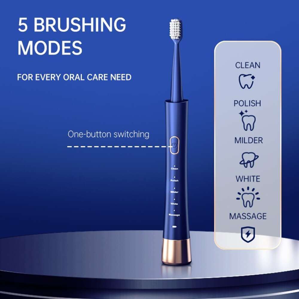 Jianpai Adult Male and Female Hollow Cup Motor Type-c Charging 5-gear Mode Sonic Electric Toothbrush F618-32