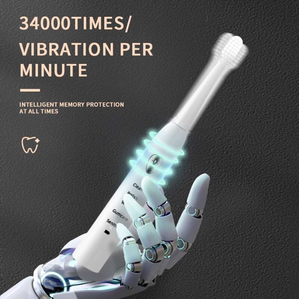Jianpai Black White Classic Toothbrush Adult 5-gear Mode USB Charging IPX7 Waterproof Acoustic Electric F618-25