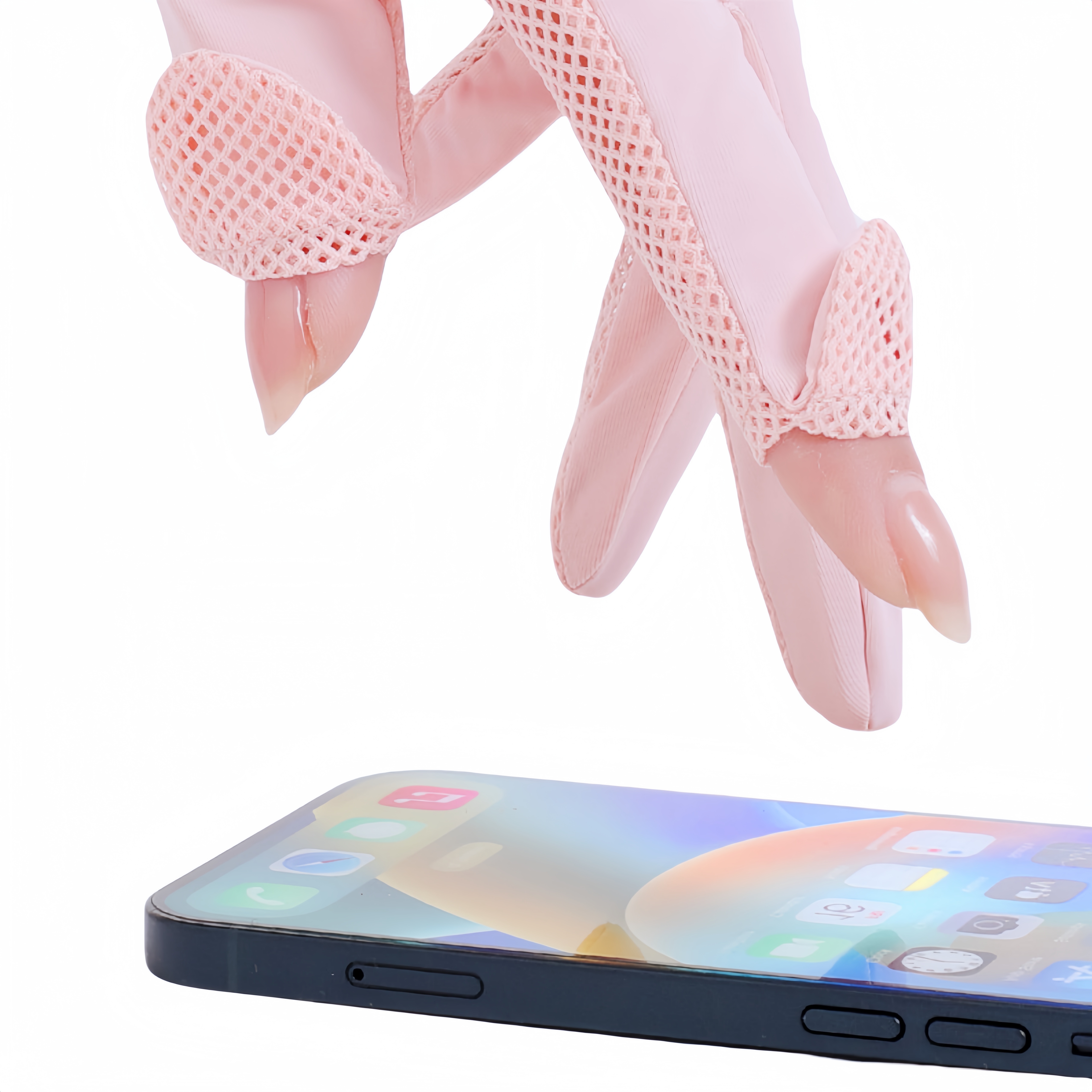 Summer cycling and driving, UV resistant, foldable touch screen, breathable ice silk gloves, cool feeling