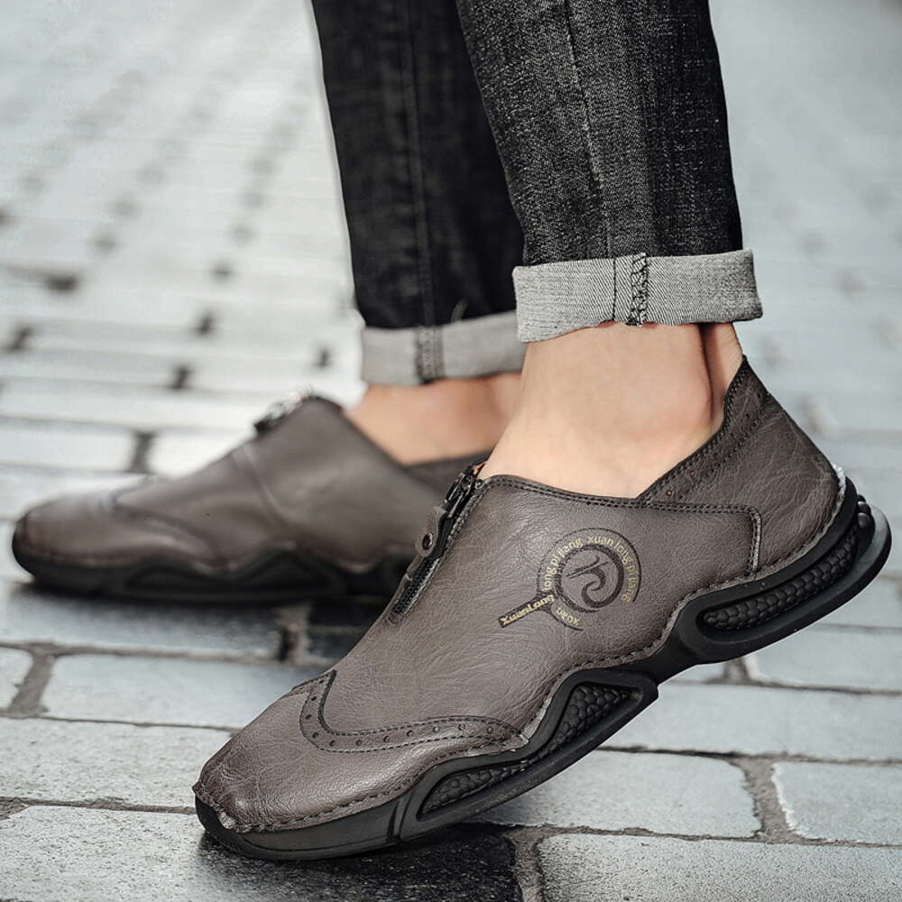 Genuine Men S Leather Moccasin Casual Outdoor Sports Fiess Sneakers Fashion Breathable Soft Soled Brogue Shoes Ddmysaturn