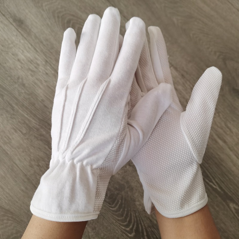 Cotton wool anti slip gloves, dot back band gloves