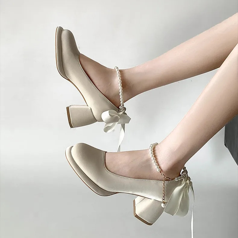 Thick Heel High Heels pumps Womens Autumn and Winter Black Figure Retro Mary Jane Single Shoes womens shoes 240618