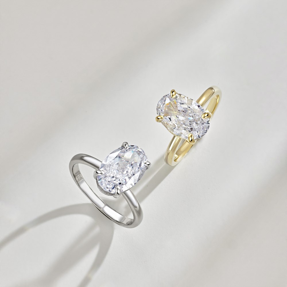 Free shipping S sterling sier egg designer band for women elegant charm iced big stone shining crystal bling cz zircon love ring wedding jewelry Free 
