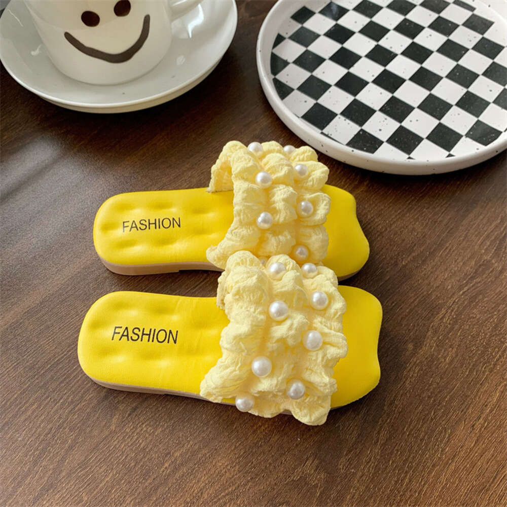 Wholesale Fashion New Pearl Cute Candy Color Outdoor Children Summer Beach Shoes Indoor House Girl Slippers
