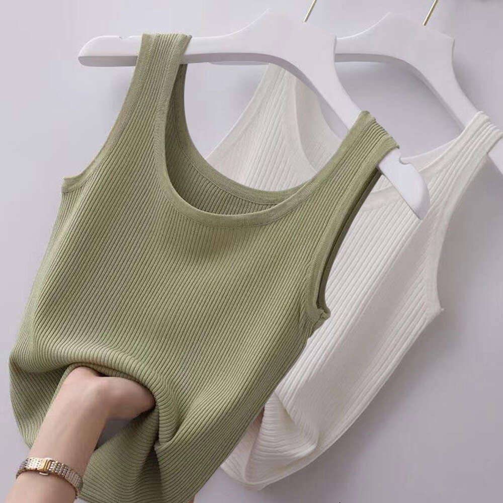 Ice thread vest in large size, slim fit external wear, and a camisole bottom for women with thin sleeveless sleeves