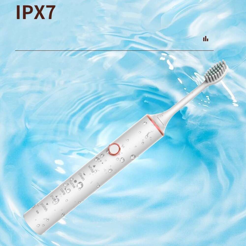 6 Modes Sonic Electric Toothbrush USB Rechargeable Adult Tooth IPX7 Waterproof Timer + Teeth Whitening Cleaning Brush Head F618-16