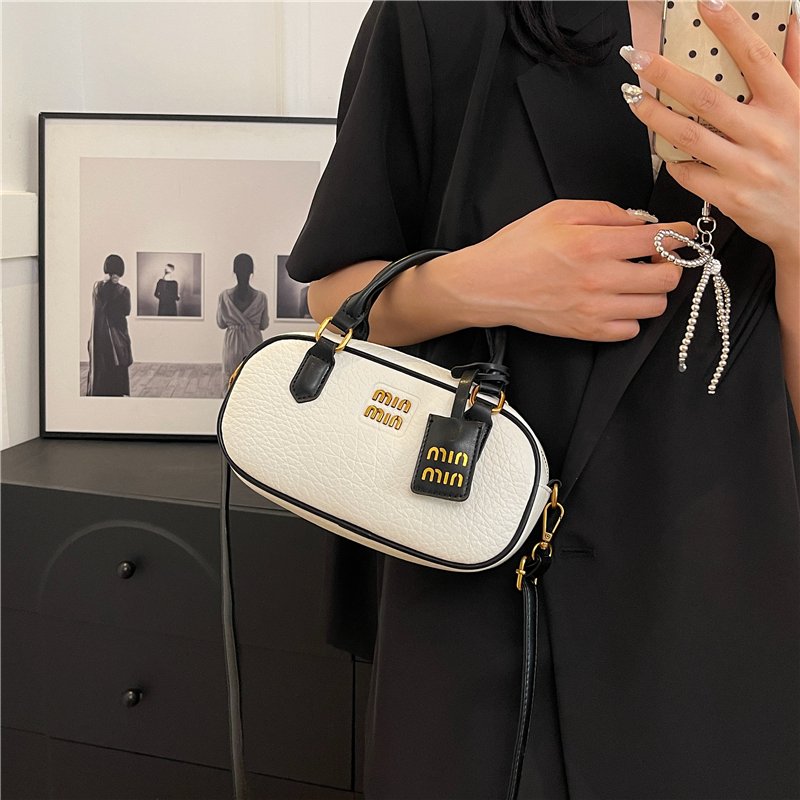 Women's Solid Color Small Square PU Leather Bowg Crossbody Bag 4 730df