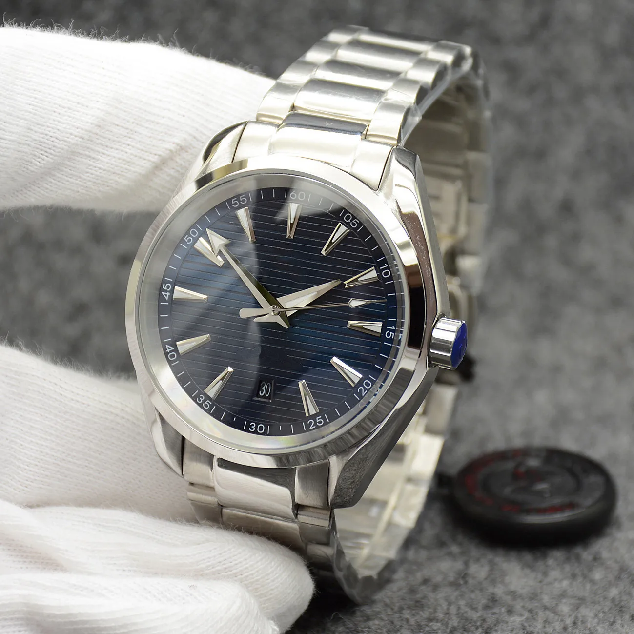 2024 black dial 42mm automatic mechanical stainless steel glass back sports sea mens watch