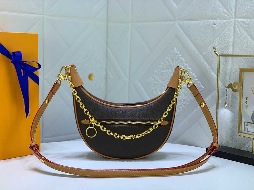 Designer Bag Vintage Half-moon Hobo Chain Crossbody bag Luxury Shoulder Bags Cosmetic Underarm Purses Retro Brown Handbags dicky0750 PRPU sling bag hobos Moon Bags
