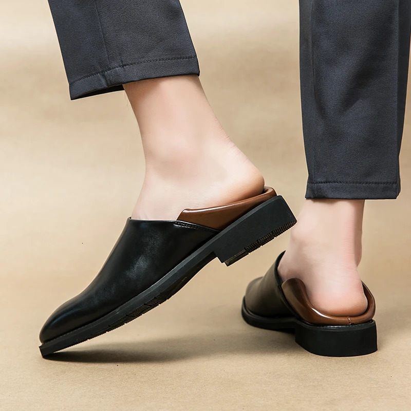 Loafers Fashion Mens Patent Leather Casual Business Driving Daliy Home Able to Step on Back Of the Shoes